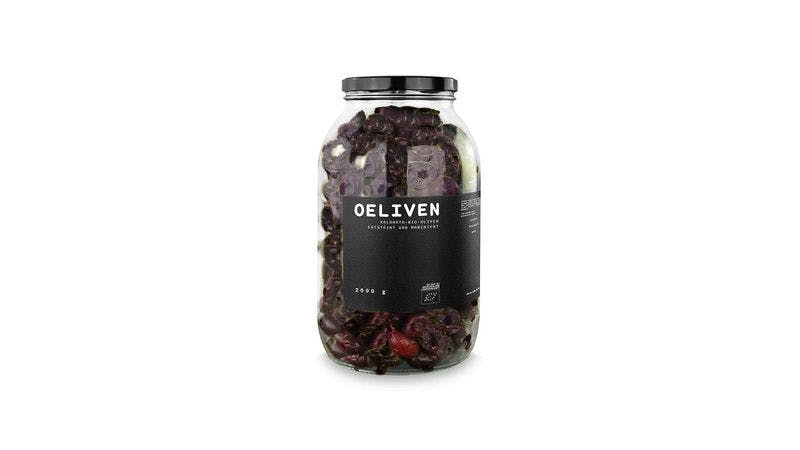 OELIVEN - Kalamata: biozertifizierte Kalamata-Oliven mit Olivenöl , Meersalz, Essig, Oregano