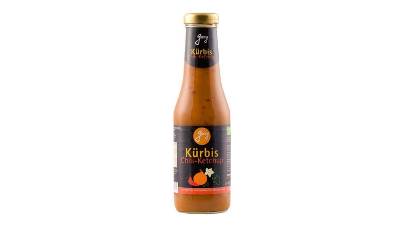 Kürbis Ketchup Chili, scharf - vegan - ohne Tomate - aus Hokkaidokürbis - wenig Zucker - glutenfrei -  ohne künstliche Konservierungsstoffe - ohne Farbstoffe