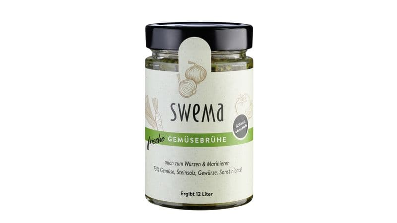 Frische Gemüsebrühe klassisch, 320g für 12 Liter, 73% Gemüse, Steinsalz, Gewürze. Sonst nichts!