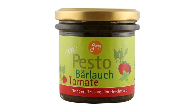 Pesto Bärlauch aus zertifizierter Wildsammlung mit Tomaten und hochwertigem Olivenöl Bio