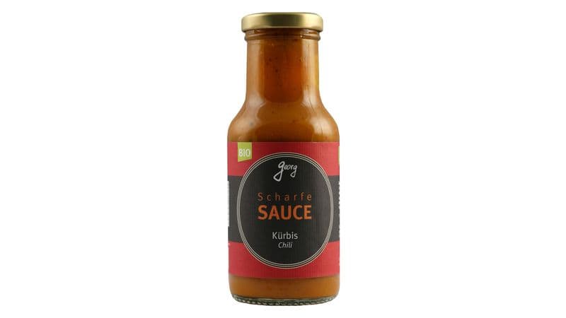  Scharfe SAUCE Kürbis Chili Bio - vegan - ohne Tomaten mit Hokkaido Kürbis,  ohne künstliche Konservierungsstoffe, ohne Farbstoffe